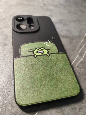 Funny Sleepy Frog Phone Case | Meme Vibe Black Case